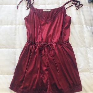 Silk Maroon Romper
